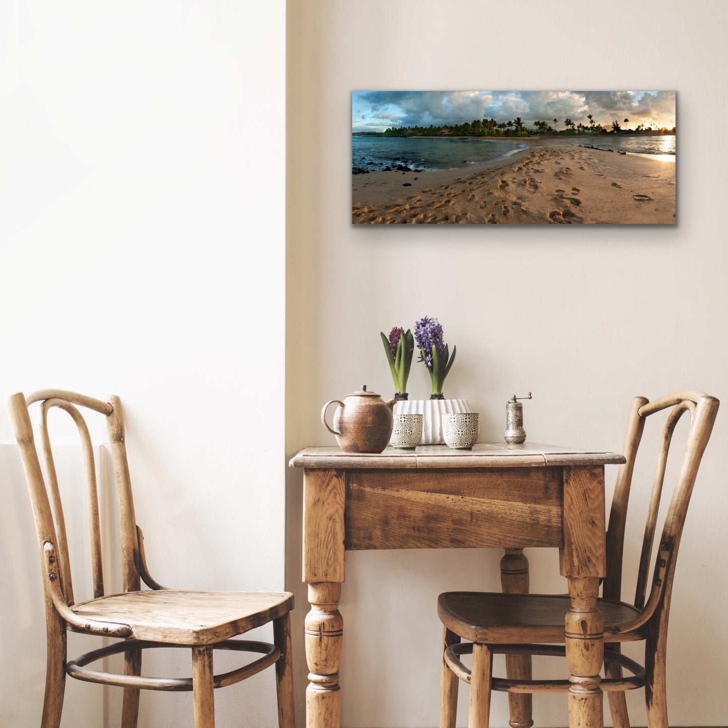 Wall demo of Poipu Beach Tombolo, a fine art photograph by Kauai outdoor and landscape photographers Inspiring Images Hawaii.