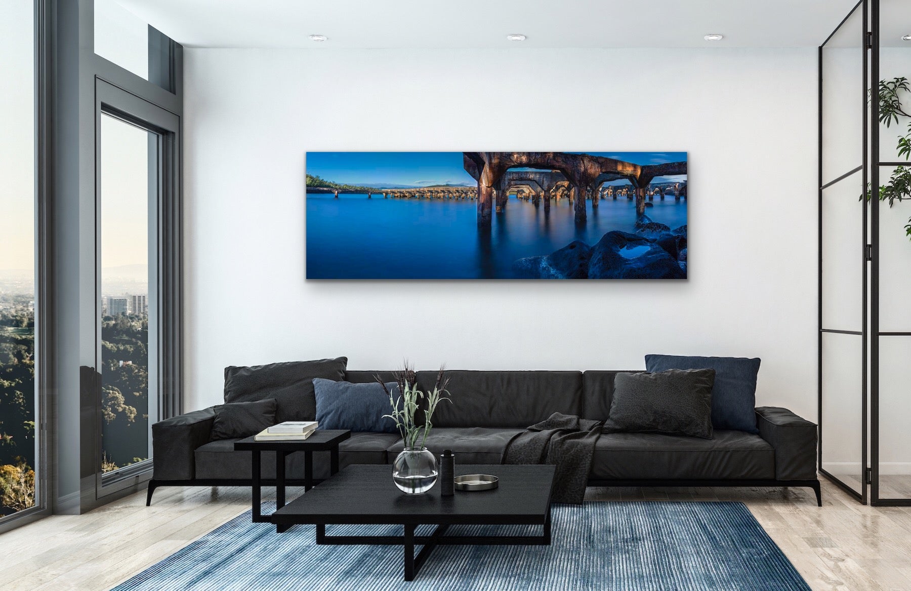 Room demo of a color photo of the abandoned Ahukini Pier in Lihue, Kauai. Fine art photograph by Inspiring Images Hawaii Photography.