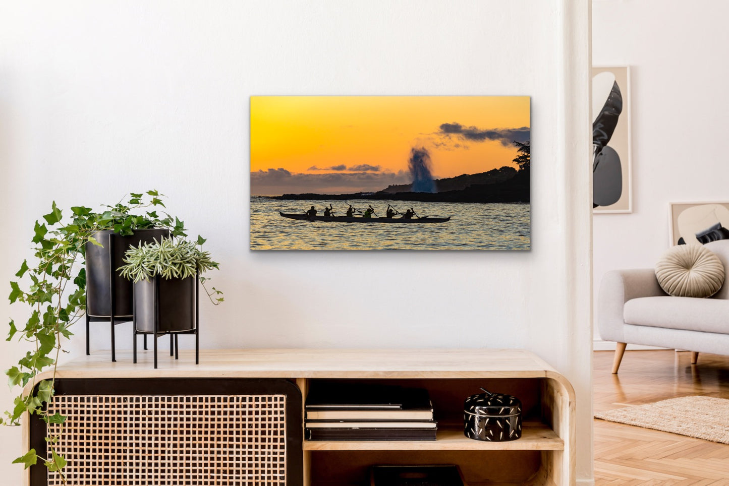 Wall demo of Spouting Horn Canoe, a fine art landscape by Kauai outdoor photographers Inspiring Images Hawaii.
