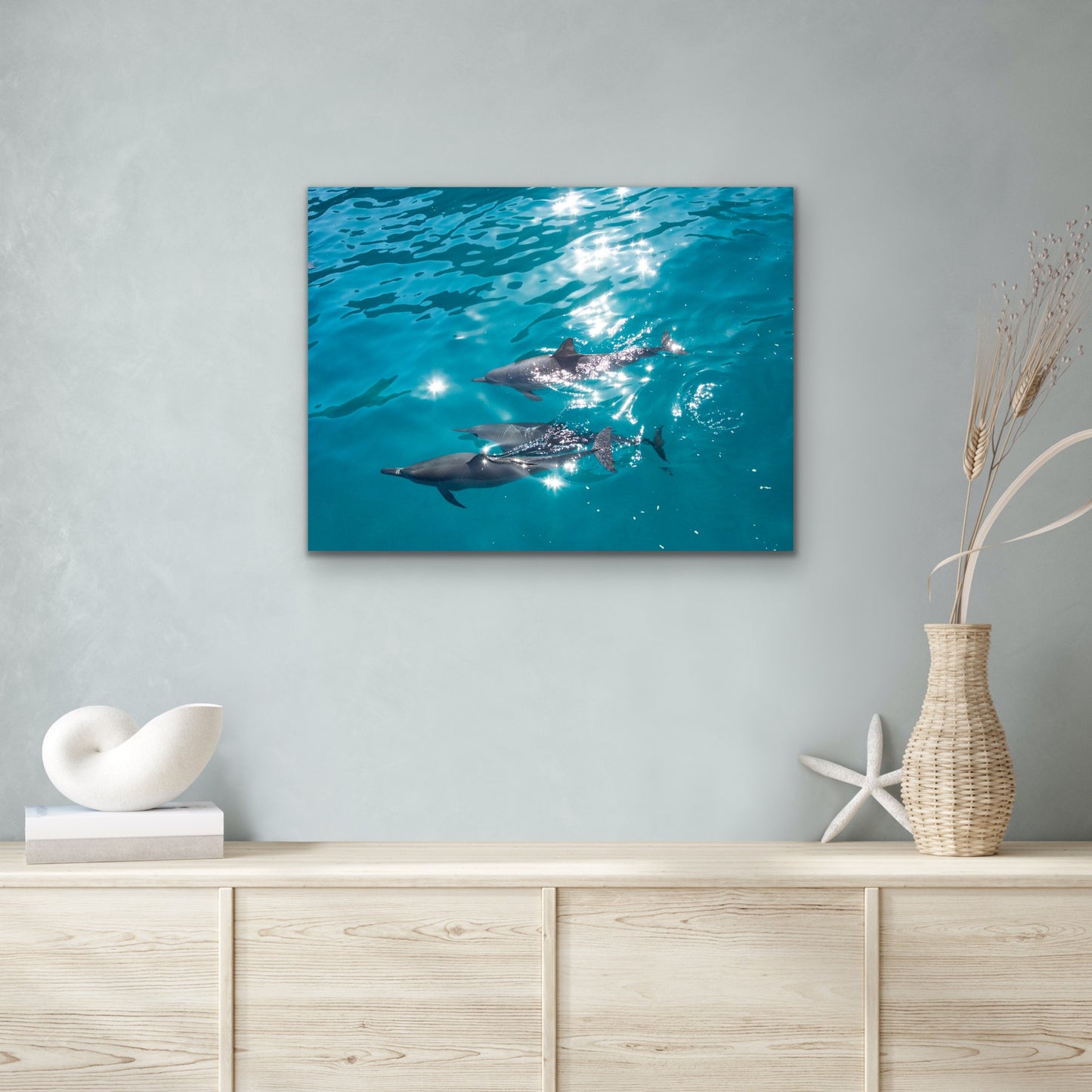 Wall demo of Naia, a fine art photograph by Kauai nature photographers Inspiring Images Hawaii.