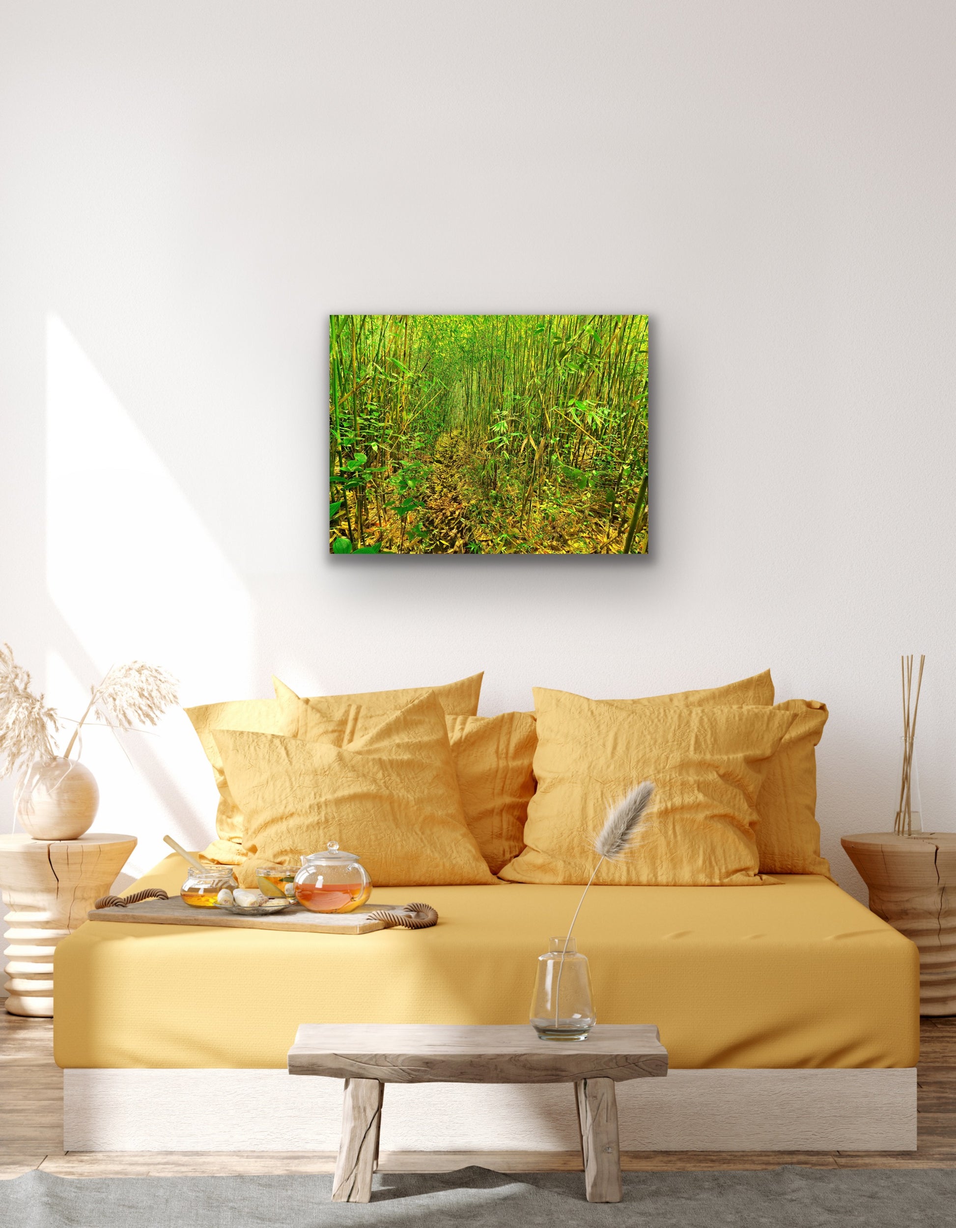 Wall demo image of Bamboo Trail, a scenic landscape fine art photograph by Inspiring Images Hawaii. 